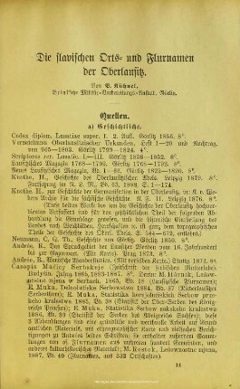 Die slavischen Orts- und Flurnamen der Oberlausitz
