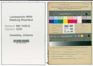 Entnazifizierung Johanna Goessling , geb. 23.06.1908 ()