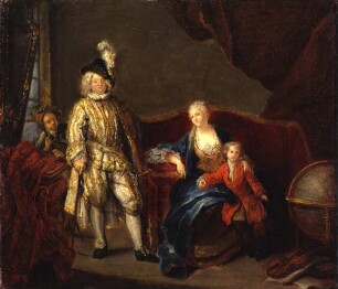Der Hauptmann der Schweizer Garde von Erlach (1671-1722) mit seiner Familie