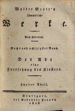 Der Abt : eine Fortsetzung des Klosters, 2
