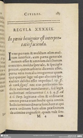 Reg. XXXXIX. In poenis benignior est interpretatio facienda