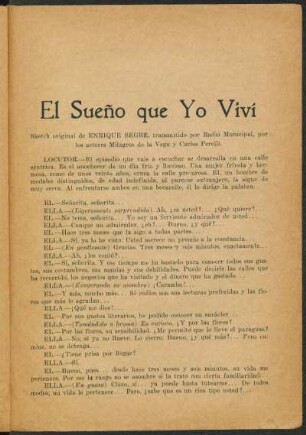 El sueño que yo viví