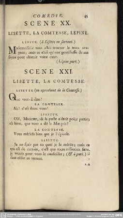Scene XX. Lisette, La Comtesse, Lepine
