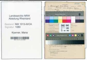 Entnazifizierung Maria Koerner , geb. 02.09.1899 ()