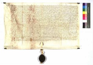 Paulus, Abt des Kloster von Elchingen vidimiert einen Teidingsbrief zwischen den Ulmer Bürgern über Großkötz.