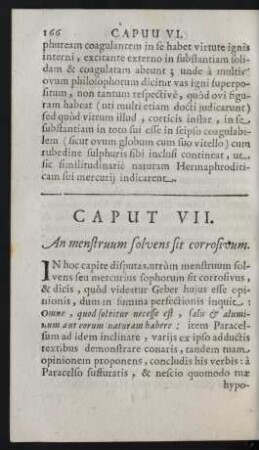 Caput VII. An menstruum solvens sit corrosivum