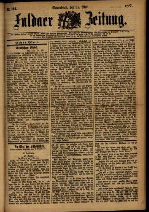 Ausgabe vom Samstag, den 21. Mai 1887.