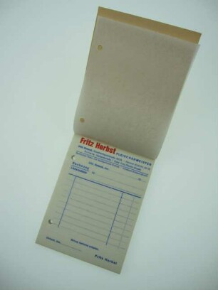 Quittungsblock (Fritz Herbst, Fleischermeister)