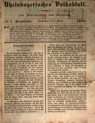 Rheinbayerisches Volksblatt : zur Unterhaltung und Belehrung. 1836