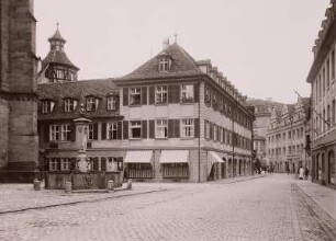 Ansbach, Unterer Markt : Ansbach. Unterer Markt mit Brunnen für Markgraf Karl Wilhelm Friedrich (1712-1757)