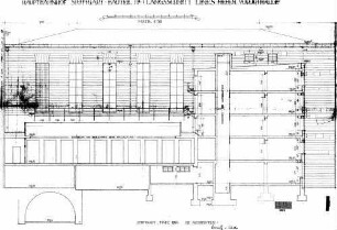 Stuttgart Hbf: Empfangsgebäude Hotel Längsschnitt Bauteil 2c mit Aufzug