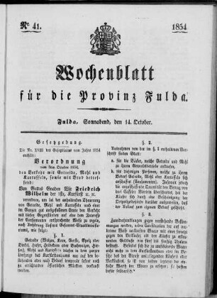 Nr. 41, Ausgabe vom 14. Oktober 1854