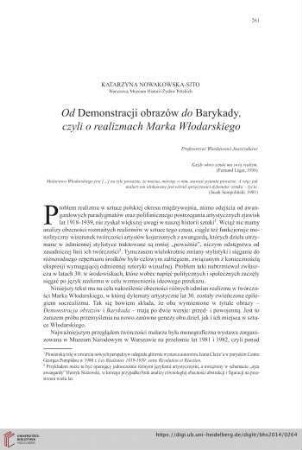 76: Od Demonstracji obrazów do Barykady, czyli o realizmach Marka Włodarskiego