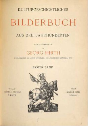 Kulturgeschichtliches Bilderbuch aus drei Jahrhunderten, 1