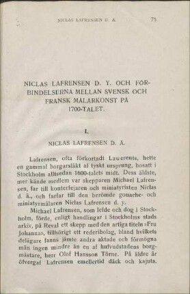 I. Niclas Lafrensen D. Ä.