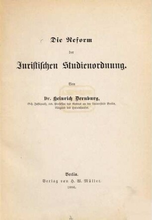 Die Reform der juristischen Studienordnung