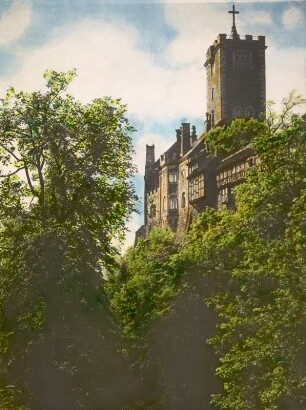 Eisenach, Wartburg. Ostseite der Hauptburg mit Bergfried