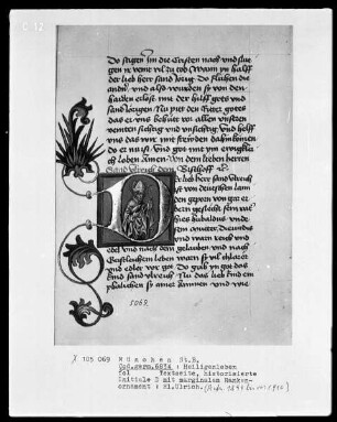 Heiligenleben — Initiale D mit dem heiligen Ulrich