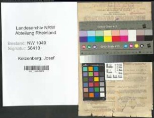 Entnazifizierung Josef Kelzenberg , geb. 29.11.1908 (Schuhmacher)