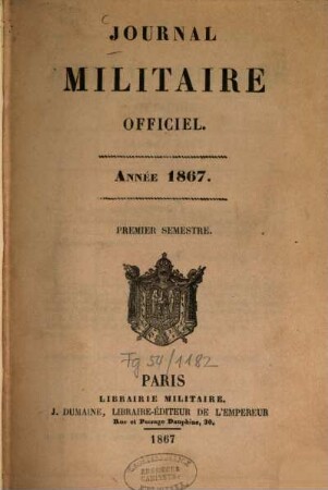 Journal militaire officiel, 1867,1
