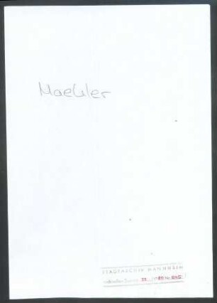 Maehler & Cie, Th.[& ], Vermittlungsfirma, Amsterdam, Schriftwechsel mit Wichert