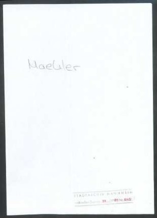 Maehler & Cie, Th.[& ], Vermittlungsfirma, Amsterdam, Schriftwechsel mit Wichert