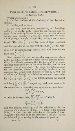 Two Smith's prize dissertations.