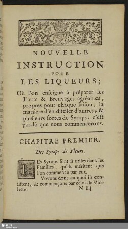 Nouvelle Instruction Pour Les Liqueurs