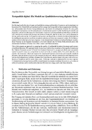 Textqualität digital: Ein Modell zur Qualitätsbewertung digitaler Texte