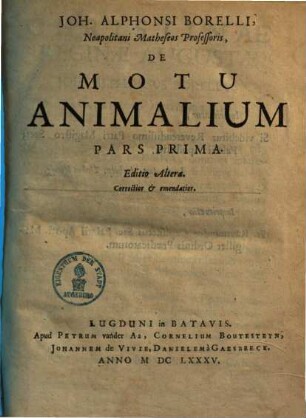 De motu animalium, 1