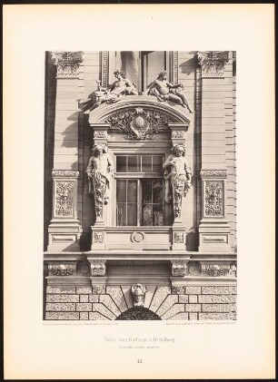 Rathaus, Heidelberg: Ansicht, Detail (aus: Moderne Neubauten, 1.Jg., 1894, hrsg. W. Kick)