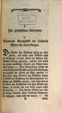 Magazin für alte, besonders morgenländische und biblische Litteratur, 1. 1787