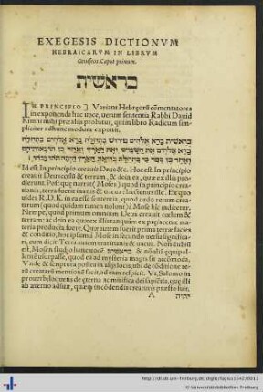 Exegesis Dictionum Hebraicarum in Librum Geneseos.