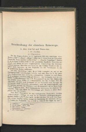 V. Beschreibung der einzelnen Reisewege.