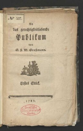 An das gerechtigkeitliebende Publikum