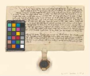 Bartholomeus Bellin zu Dyrotz verpfändet dem Kaland ein Schock Groschen Jahreszins von 4 Hufen daselbst für 12 Schock.
