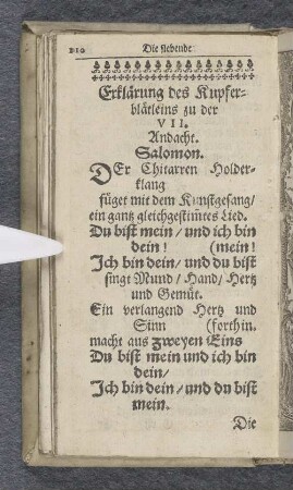 Die siebende Andacht / über das Hohelied Salomonis.