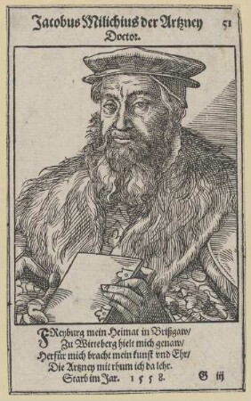 Bildnis des Jacobus Milichius