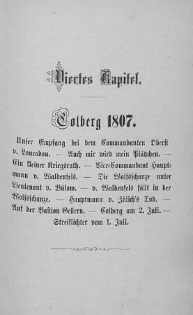 Viertes Kapitel. Colberg 1807