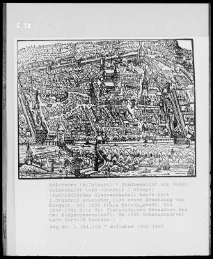 Solothurn: historische Stadtansicht von Süden