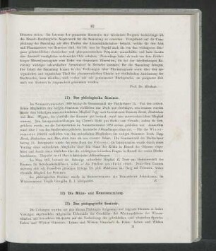 11) Das philologische Seminar.