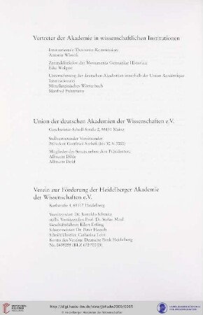 Vertreter der Akademie in wissenschaftlichen Institutionen