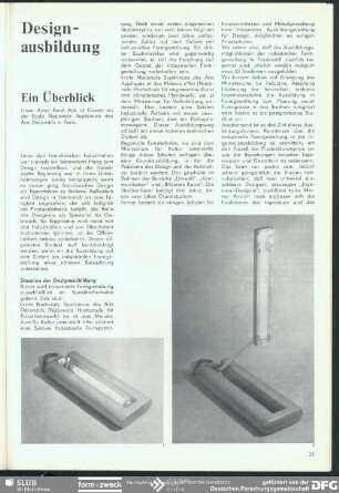 Ein Überblick : Designausbildung
