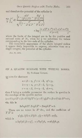 On a quadric surface with twelve nodes.