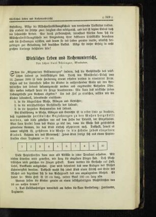 Wirkliches Leben und Rechenunterricht