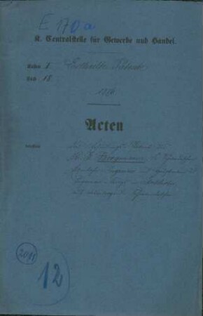 Patent des H.G. Bergmann, Kgl. Schwedischem Eisenbahn-Ingenieur und Hauptmann des Ingenieur-Korps in Stockholm, auf rädertragende Schienenlaschen