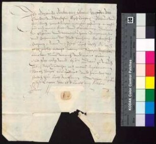 Kunigunde Berka von Duba, geborene Gräfin von Eberstein (Konigunda Birckin geborne Greffin von von Eberstein), Witwe des Sigismund Berka von Duba auf Böhmisch Leipa (Leippe), bestätigt Bürgermeister und Rat der Stadt Bautzen den Empfang der zu St. Galli 1573 fälligen königlichen Jahrrente von 11 Schock und 15 Groschen.