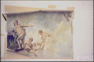 Berlin, Schloss Charlottenburg, Neuer Flügel, Speisesaal (Weißer Saal), R. 362, Entwurf Deckenmalerei.
