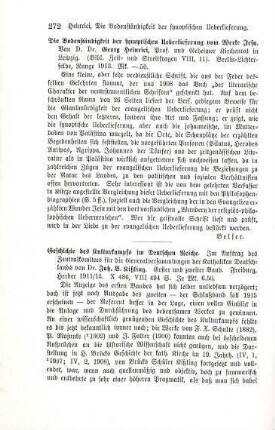272-274 [Rezension] Kissling, Johannes B., Geschichte des Kulturkampfes im Deutschen Reiche, 1. und 2. Band