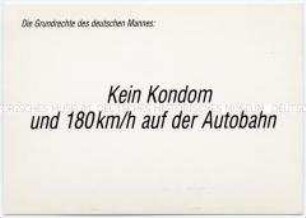 Satirische Postkarte zum Thema Männer